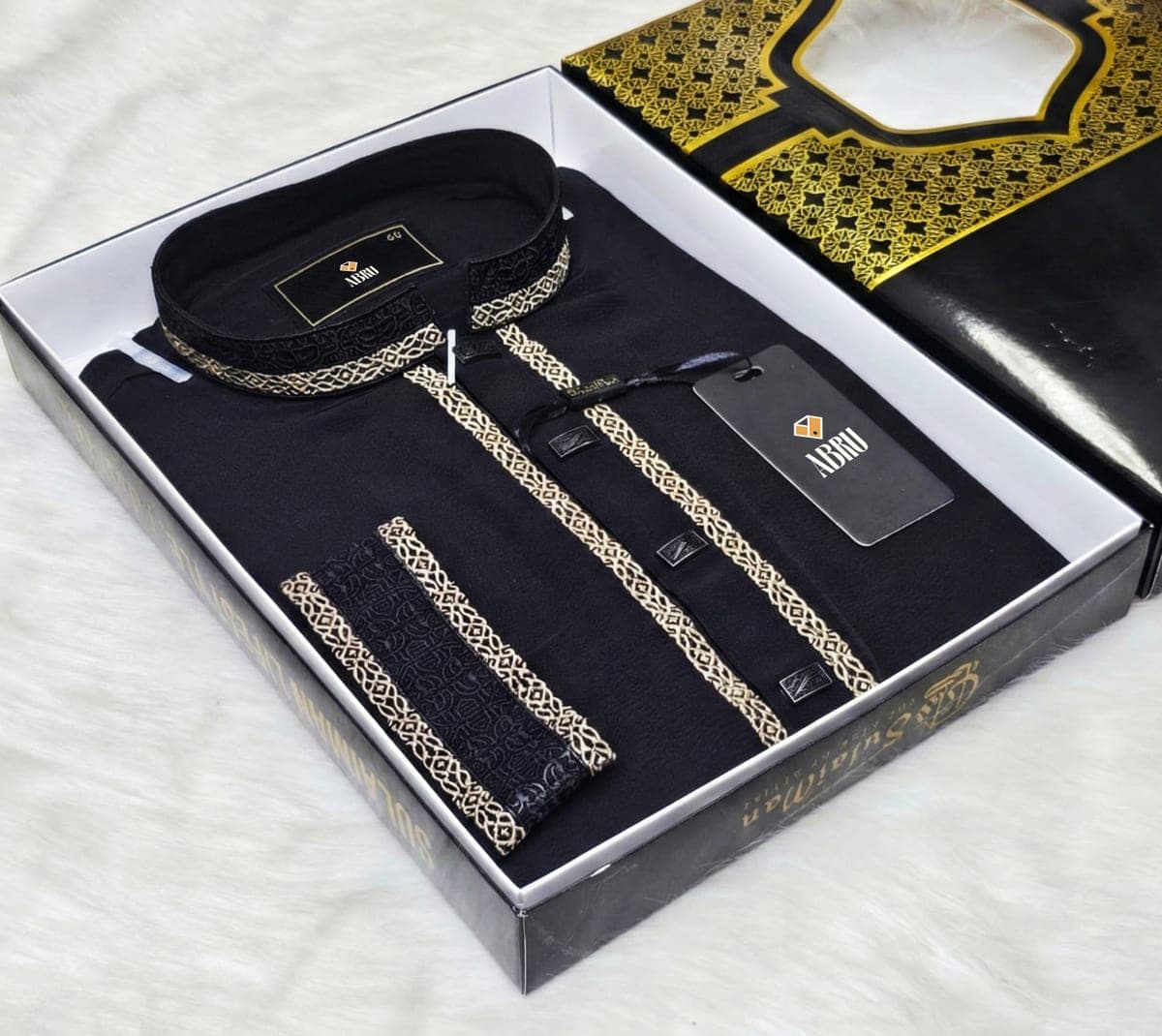 Jafran Bold Black Panjabi